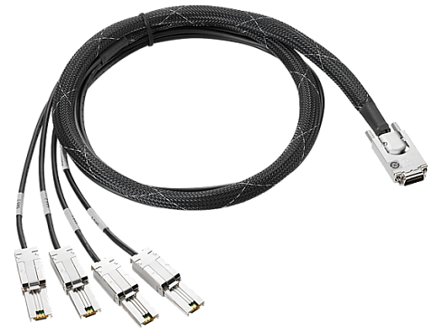 Кабели HPE Mini SAS High Density to Dual 2-lane Mini SAS High Density External Fanout 2 Meter Cable